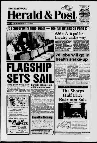 cover page of Middlesbrough Herald & Post published on January 26, 1994