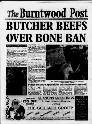 cover page of Burntwood Post published on December 25, 1997