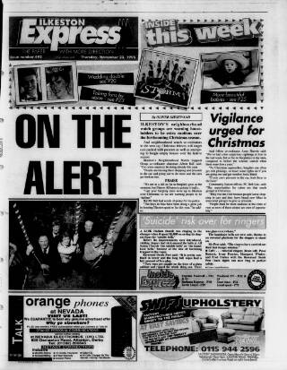 cover page of Ilkeston Express published on November 23, 1995