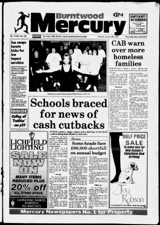 cover page of Burntwood Mercury published on January 26, 1995