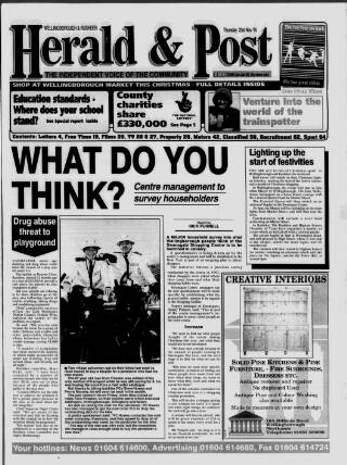 cover page of Wellingborough & Rushden Herald & Post published on November 23, 1995