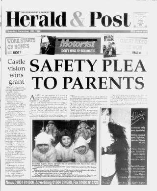 cover page of Wellingborough & Rushden Herald & Post published on December 16, 1999