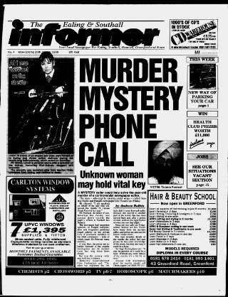 cover page of Ealing & Southall Informer published on January 26, 1996