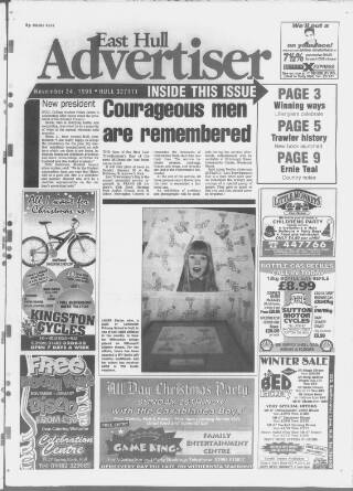 cover page of East Hull Advertiser published on November 24, 1999