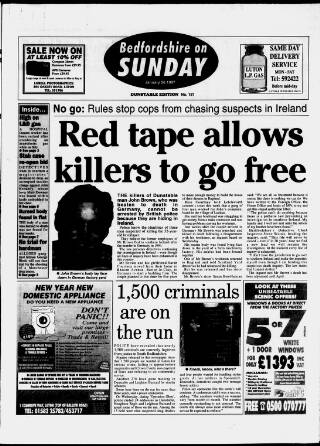 cover page of Dunstable on Sunday published on January 26, 1997