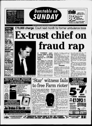 cover page of Dunstable on Sunday published on November 23, 1997