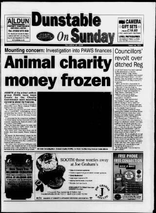 cover page of Dunstable on Sunday published on December 19, 1999