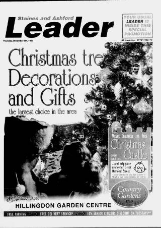 cover page of Staines Leader published on December 9, 1999