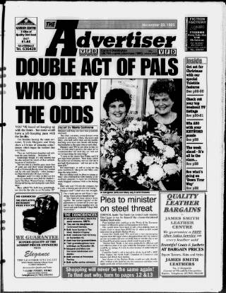 cover page of Potteries Advertiser published on November 23, 1995