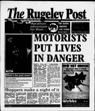 cover page of Rugeley Post published on November 19, 1998