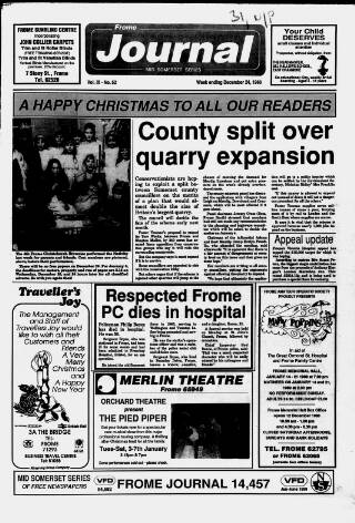 cover page of Frome Journal published on December 24, 1988