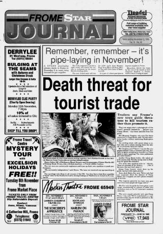 cover page of Frome Journal published on November 3, 1990