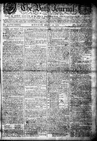 cover page of Bath Journal published on December 25, 1775