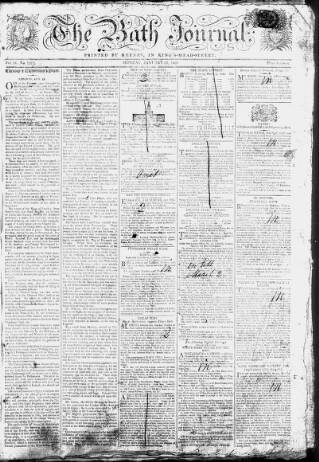 cover page of Bath Journal published on January 26, 1801