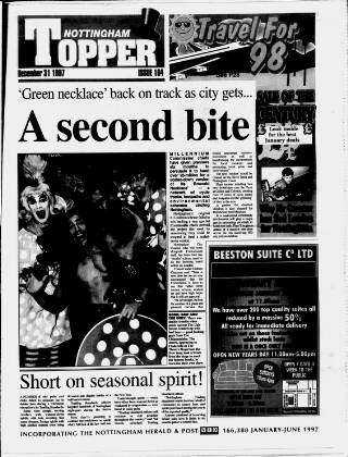 cover page of Nottingham & Long Eaton Topper published on December 31, 1997