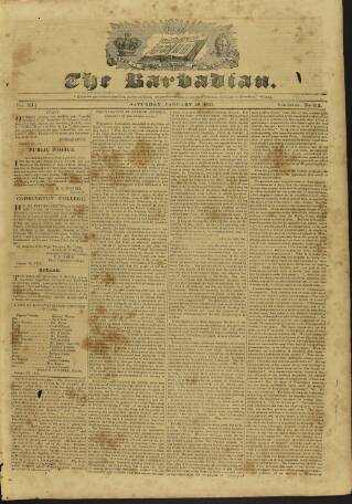 cover page of Barbadian published on January 26, 1833