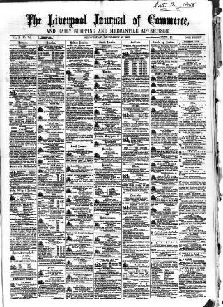 cover page of Liverpool Journal of Commerce published on December 25, 1861