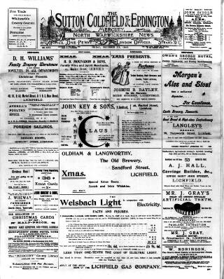 cover page of Sutton Coldfield and Erdington Mercury published on December 25, 1903