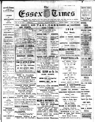 cover page of Essex Times published on December 25, 1915