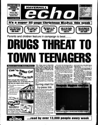 cover page of Haverhill Echo published on November 23, 1995