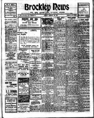 cover page of Brockley News published on January 26, 1923