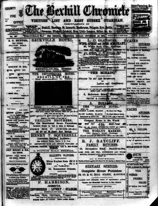 cover page of Bexhill-on-Sea Chronicle published on November 23, 1894