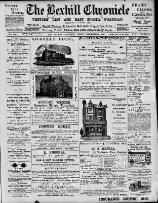 cover page of Bexhill-on-Sea Chronicle published on December 25, 1896