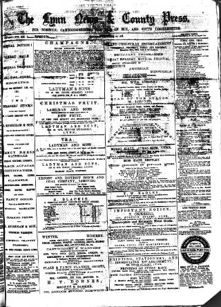 cover page of Lynn News & County Press published on December 25, 1875