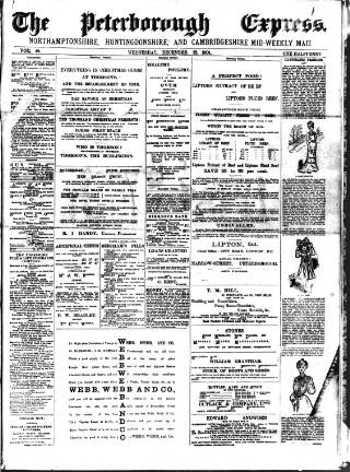 cover page of Peterborough Express published on December 25, 1901