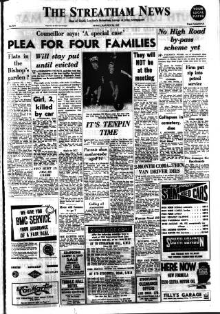 cover page of Streatham News published on January 26, 1962