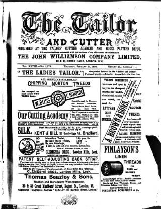 cover page of Tailor & Cutter published on January 26, 1893