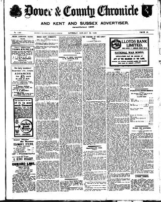 cover page of Dover Chronicle published on January 26, 1918