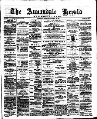 cover page of Annandale Herald and Moffat News published on January 26, 1888