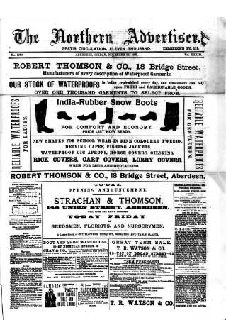 cover page of Northern Advertiser (Aberdeen) published on November 23, 1888