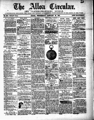 cover page of Alloa Circular published on January 26, 1881