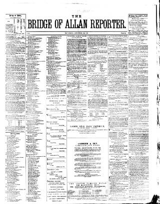 cover page of Bridge of Allan Reporter published on December 25, 1875