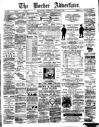 cover page of Border Advertiser published on November 23, 1892