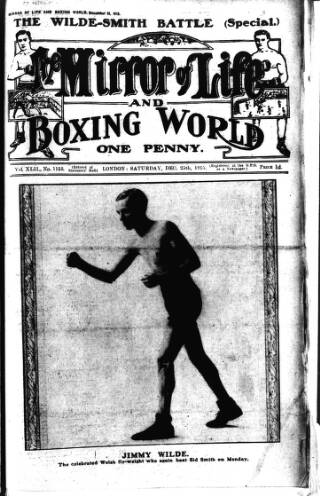 cover page of Boxing World and Mirror of Life published on December 25, 1915