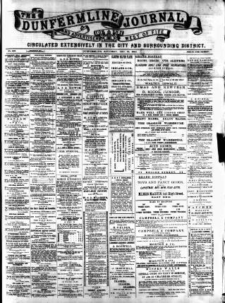 cover page of Dunfermline Journal published on December 25, 1880