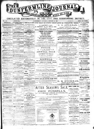 cover page of Dunfermline Journal published on January 26, 1895