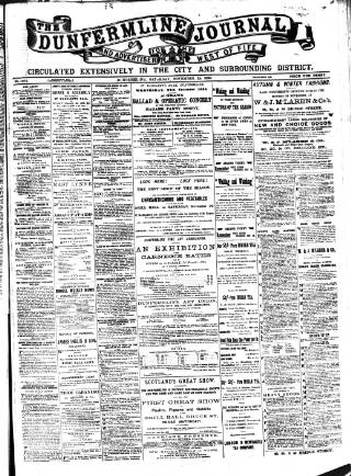 cover page of Dunfermline Journal published on November 23, 1895