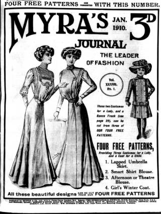 cover page of Myra's Journal of Dress and Fashion published on January 1, 1910