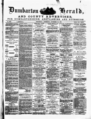 cover page of Dumbarton Herald and County Advertiser published on November 23, 1887