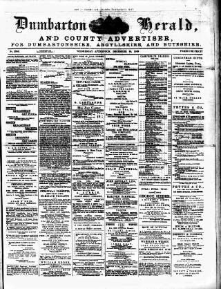 cover page of Dumbarton Herald and County Advertiser published on December 25, 1889