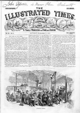 cover page of Illustrated Times 1853 published on December 31, 1853