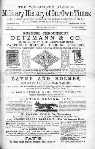 cover page of Wellington Gazette and Military Chronicle published on December 15, 1877