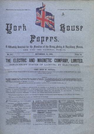 cover page of York House Papers published on November 10, 1880