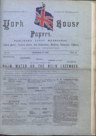 cover page of York House Papers published on December 29, 1880