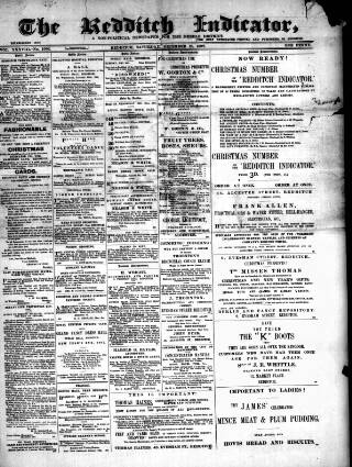 cover page of Redditch Indicator published on December 25, 1897