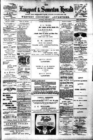 cover page of Langport & Somerton Herald published on November 23, 1907